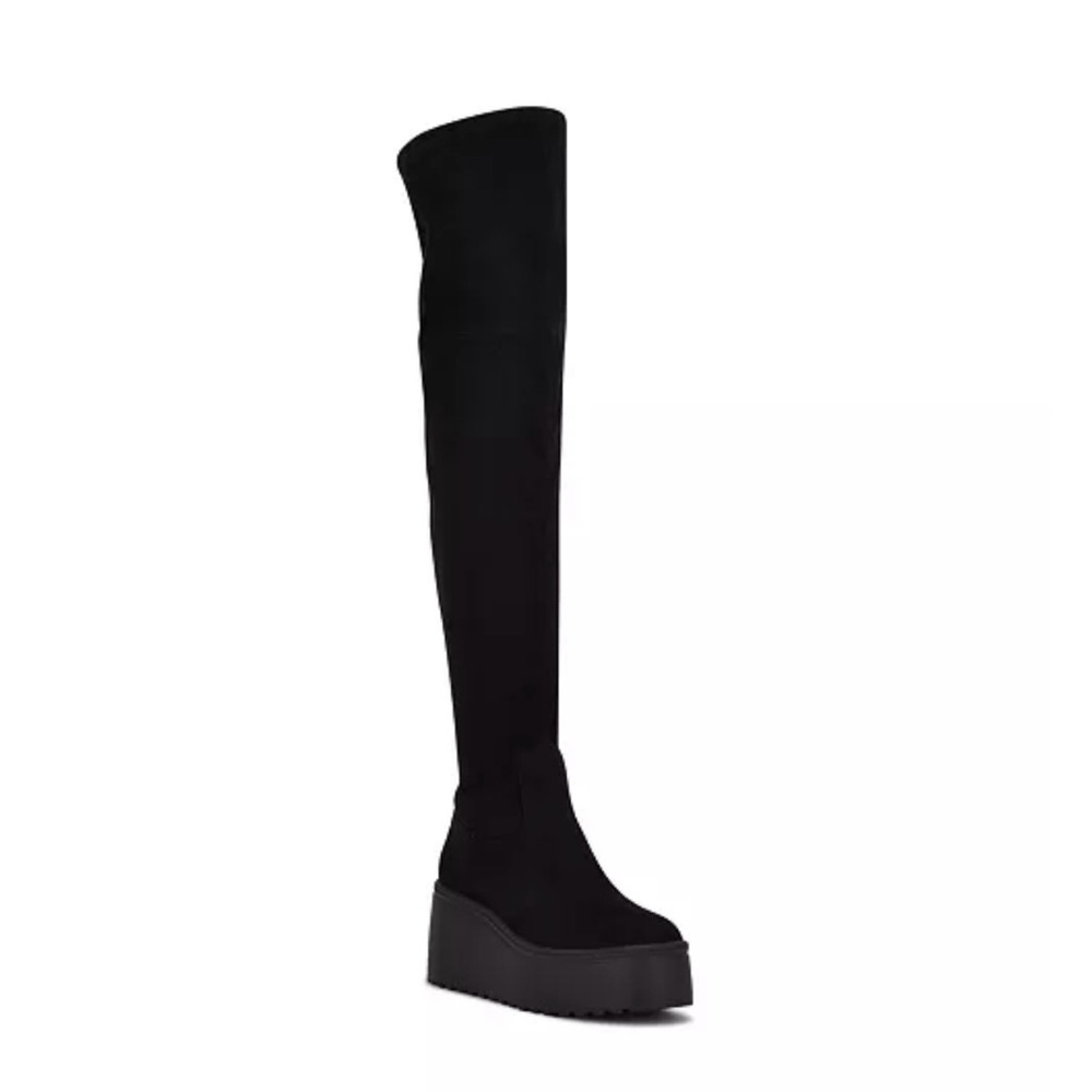 Women's Black Platform Over-the-Knee Boots